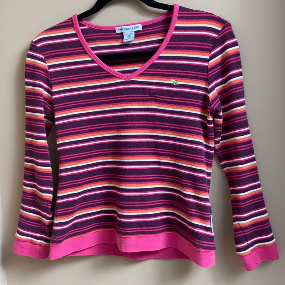 Abercrombie & Fitch Striped V-neck Sweater